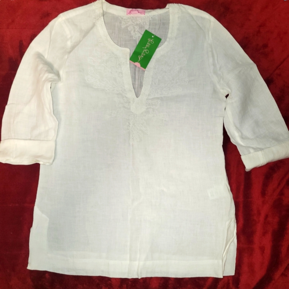 Lily Pulitzer XS white tunic top new